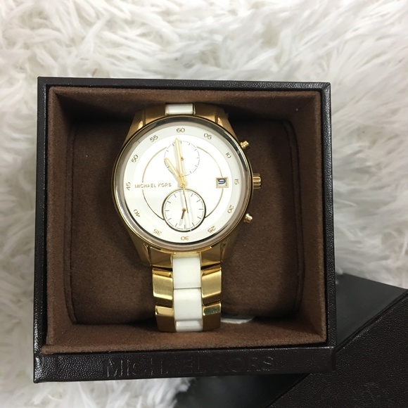 NWT Michael Kors Briar Gold-Tone and White Silicon main image 4